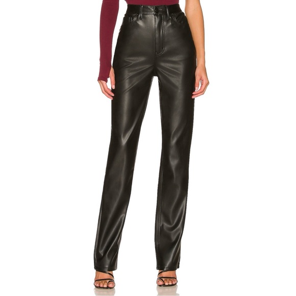 AFRM Heston Faux Leather Pant in Black - Picture 1 of 5